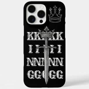 KING Kroon Lijn Kunst zwart Hoesje 