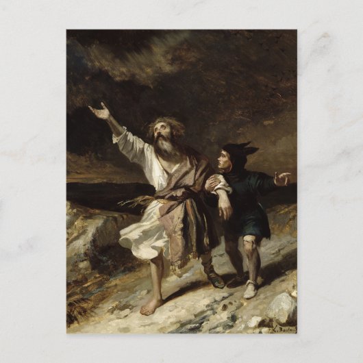 King Lear en de Fool in het Storm Briefkaart (Voorkant)