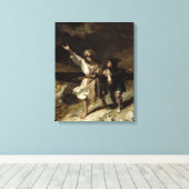 King Lear en de Fool in het Storm Canvas Afdruk (Insitu (Houten vloer))