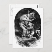 King Lear en Fool in een Storm Briefkaart (Voorkant / Achterkant)