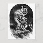 King Lear en Fool in een Storm Briefkaart (Voorkant)