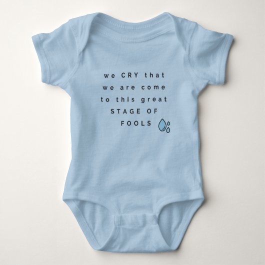 King Lear Quote Baby Bodysuit (Voorkant)