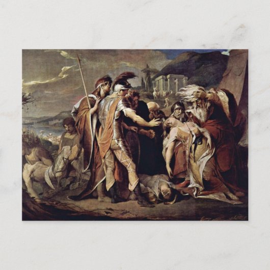 King Lear rouwt om cordelia door Barry James Briefkaart (Voorkant)