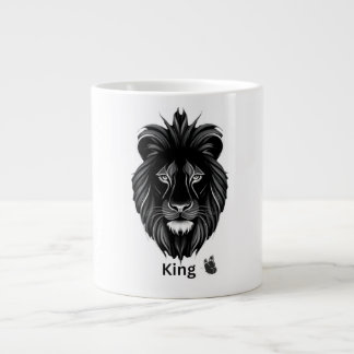 King Lion Black Art Coffee Mug Grote Koffiekop