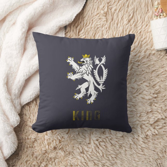 King Lion Crest Decorative Pillow Kussen (Deken)