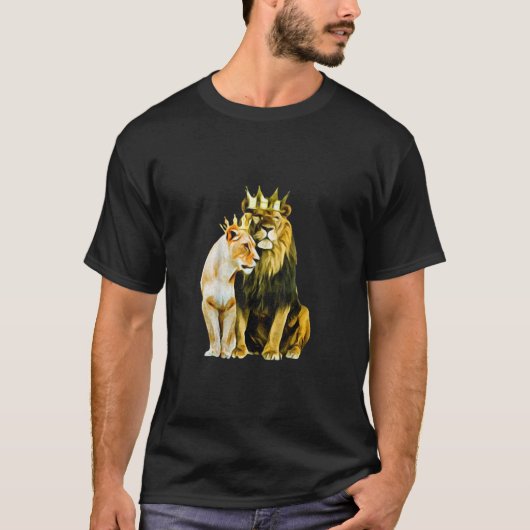 King Lion Crown Queen Lioness Crown TShirt83 T-shirt (Voorkant)