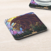 King Lion en Cubs Bier Onderzetter (Linkerzijde)