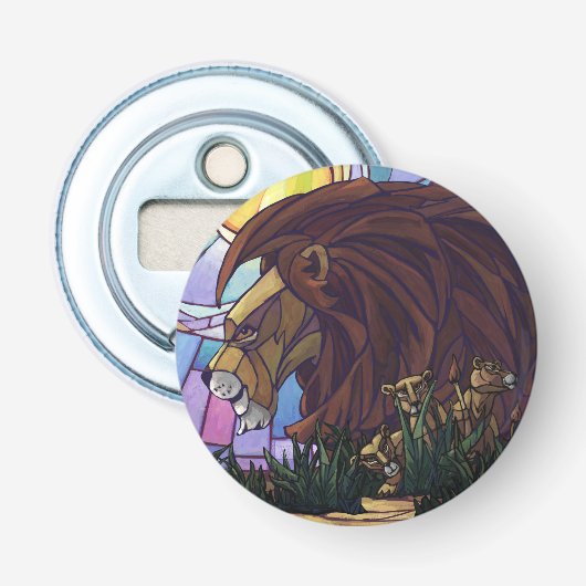 King Lion en Cubs Button Flesopener (Voorkant)
