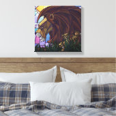 King Lion en Cubs Canvas Afdruk (Insitu (Slaapkamer))