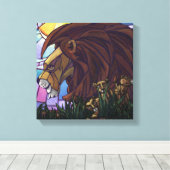King Lion en Cubs Canvas Afdruk (Insitu (Houten vloer))