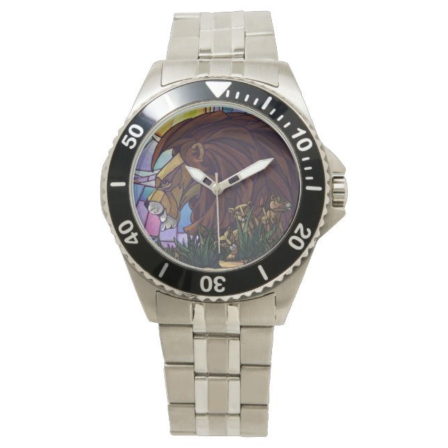 King Lion en Cubs Horloge (Voorkant)
