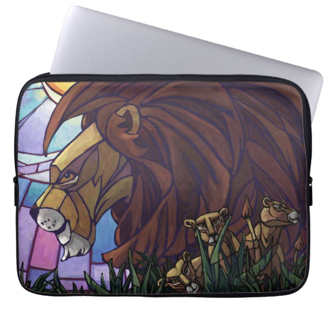 King Lion en Cubs Laptop Sleeve (Voorkant)