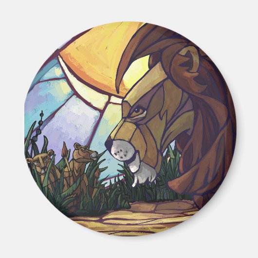 King Lion en Cubs Magneet (Voorkant)