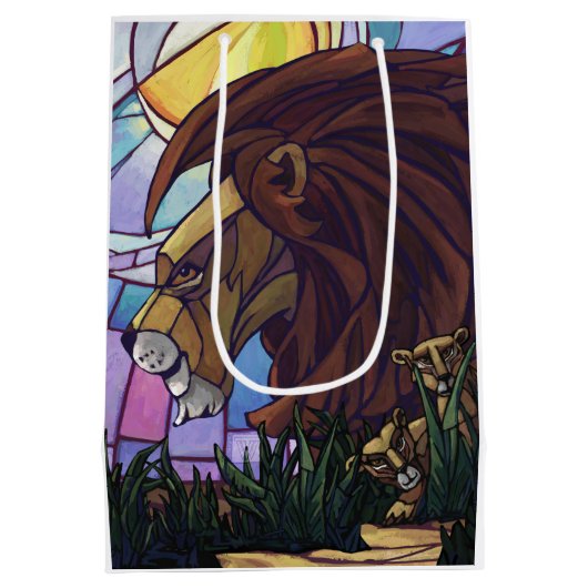 King Lion en Cubs Medium Cadeauzakje (Achterkant)