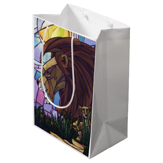King Lion en Cubs Medium Cadeauzakje (Achterkant Gekanteld)