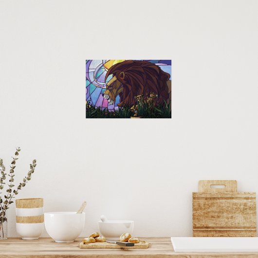 King Lion en Cubs Poster (Keuken)