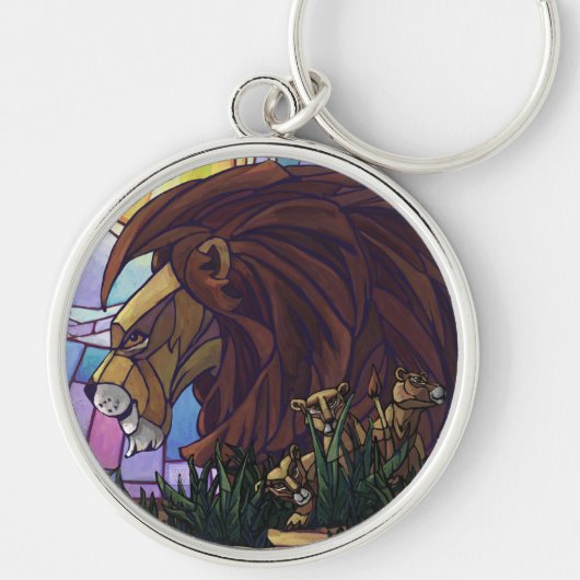King Lion en Cubs Sleutelhanger (Voorkant)