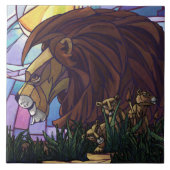 King Lion en Cubs Tegeltje (Voorkant)