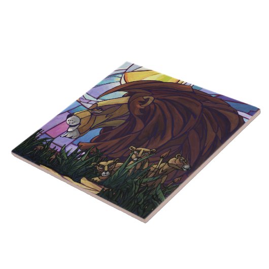 King Lion en Cubs Tegeltje (Zijkant)