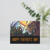 King Lion en Cubs Vaderdag Briefkaart (Staand voorkant)