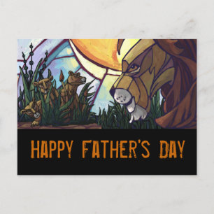 King Lion en Cubs Vaderdag Briefkaart