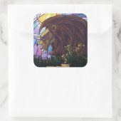 King Lion en Cubs Vierkante Sticker (Tas)