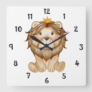King Lion Face Wall klok