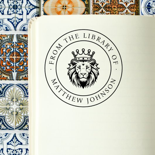 King Lion From The Library Of Custom Name Book Rubberstempel