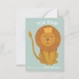 King Lion Jij Regeert Klaslokaal Valentijnse Kaart Notitiekaartje