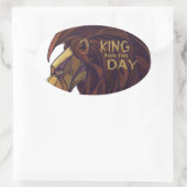 King Lion, Koning voor de Dag Ovale Sticker (Tas)