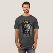 King Lion met Crown Street Art T-shirt (Voorkant volledig)