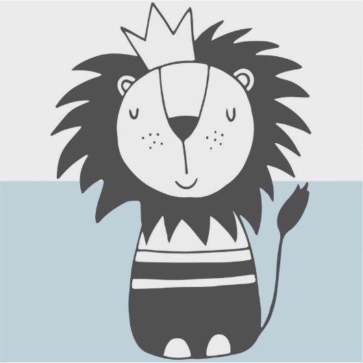 King Lion Nordic Colorblock Sticker (Voorkant)