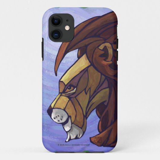 King Lion op Paars Case-Mate iPhone Case (Achterkant)