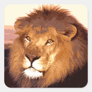 King Lion Vierkante Sticker