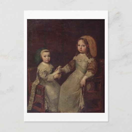 King Louis XIV (1638-1715) als kind met Philipp Briefkaart (Voorkant)