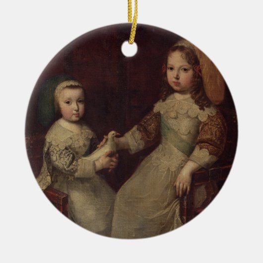 King Louis XIV (1638-1715) als kind met Philipp Keramisch Ornament (Voorkant)