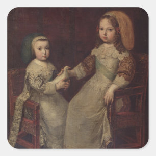 King Louis XIV (1638-1715) als kind met Philipp Vierkante Sticker