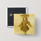 King Louis XIV of France Vierkante Button 5,1 Cm (Voorkant /achterkant)