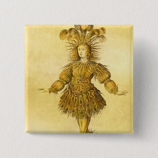 King Louis XIV of France Vierkante Button 5,1 Cm (Voorkant)