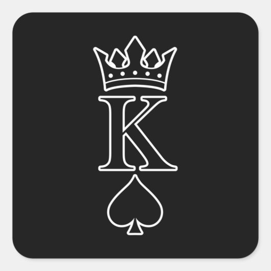 King Love Valentijn Romantic Valentijnsdag Couple Vierkante Sticker (Voorkant)