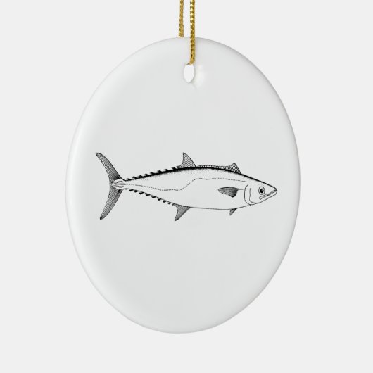 King Mackerel Line Art Keramisch Ornament (Rechts)