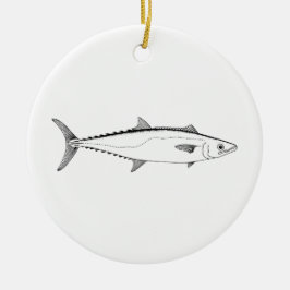 King Mackerel Line Art Keramisch Ornament