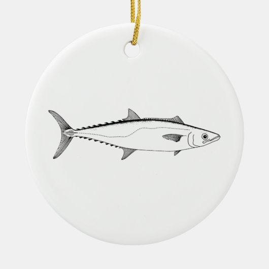 King Mackerel Line Art Keramisch Ornament (Voorkant)