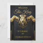 King Marble Black Gold Birthday Party Mens Mans Kaart (Voorkant)