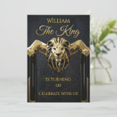 King Marble Black Gold Birthday Party Mens Mans Kaart (Staand voorkant)