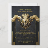 King Marble Black Gold Birthday Party Mens Mans Kaart (Achterkant)