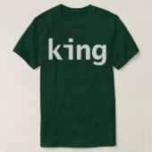 King Minimale Typografie Witte tekst T-shirt (Design voorkant)