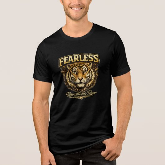 King Mode Gouden Leeuw Heren T-Shirt (Voorkant)