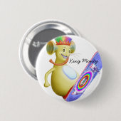 King Monty op Schaats Board Ronde Button 5,7 Cm (Voorkant /achterkant)
