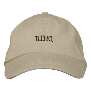 KING Naam Gedrukt Khaki Kleur-Pet Geborduurde Pet